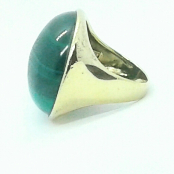 VINTAGE HUGE MALACHITE RING - Picture 3 of 6